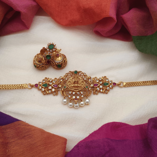 Lakshmi Choker With Red and Green Stones